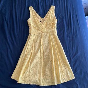 Yellow Mini Cotton Eyelet Dress
